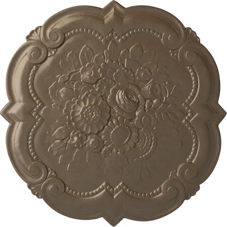 Ekena Millwork Victorian Ceiling Medallion, Hand-Painted Warm Silver, 24 3/8"OD x 1"P CM24VIWSS